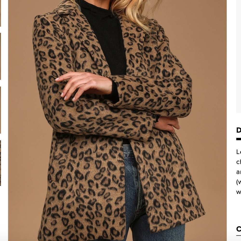 So Fierce Brown Leopard Print Jacket NWT